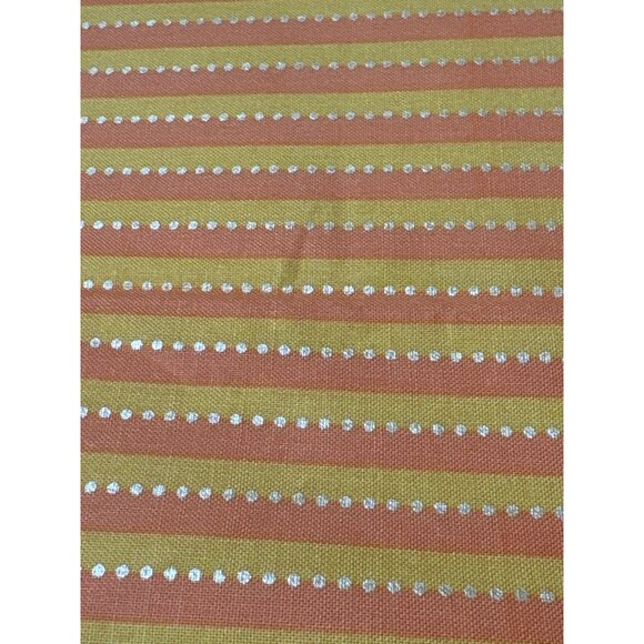 Striped Orange & Yellow Fabric with Silver Dots 18x31" Quilting - Picture 2 of 5